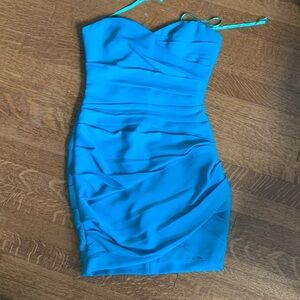 BCBGMaxAzria Strapless Dress in Bright Blue